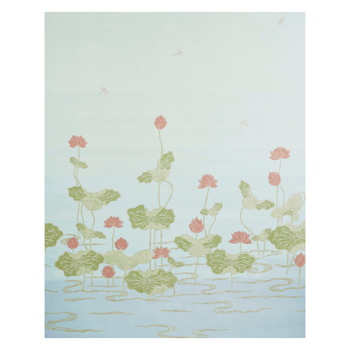 Schumacher Kireina Lotus Panel Set Mineral Wallpaper Sample 5011692