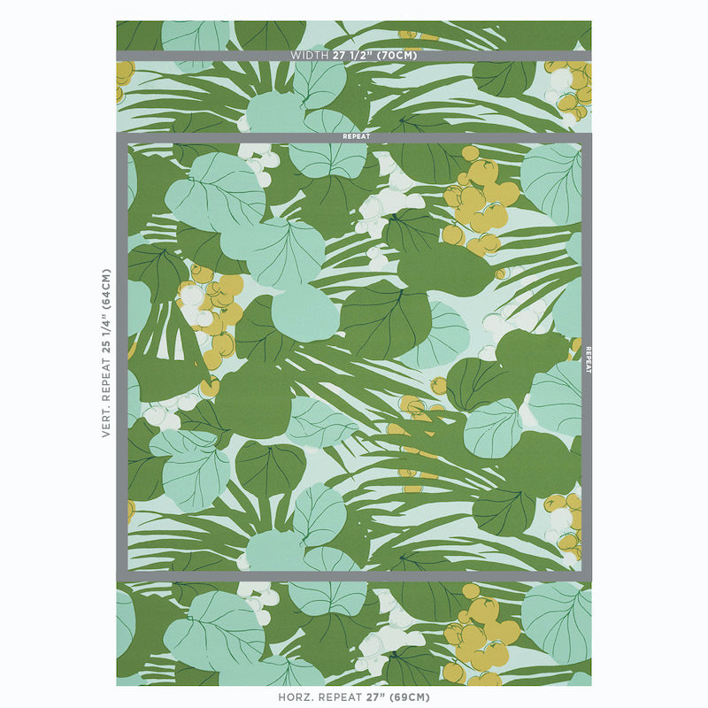 Schumacher Sea Grapes Palm Wallpaper Sample 5011730