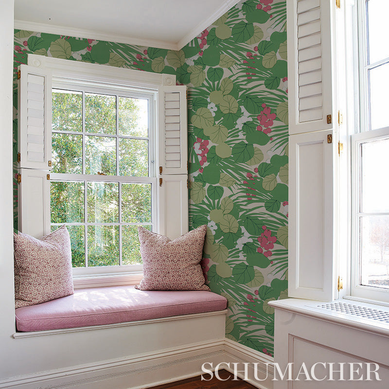 Schumacher Sea Grapes Palm Wallpaper Sample 5011730