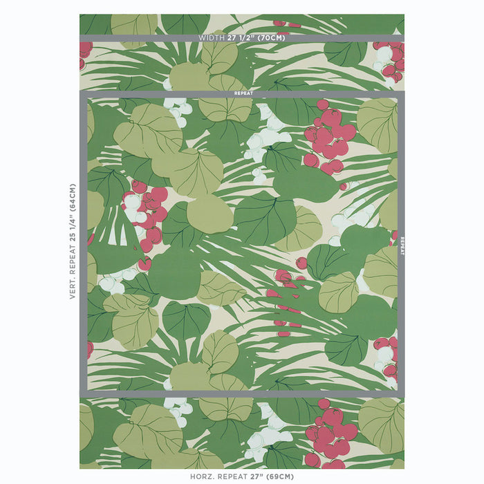 Schumacher Sea Grapes Tropical Wallpaper Sample 5011731