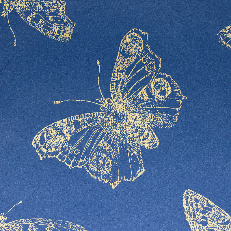 Schumacher Burnell Butterfly Blue Wallpaper Sample 5011741
