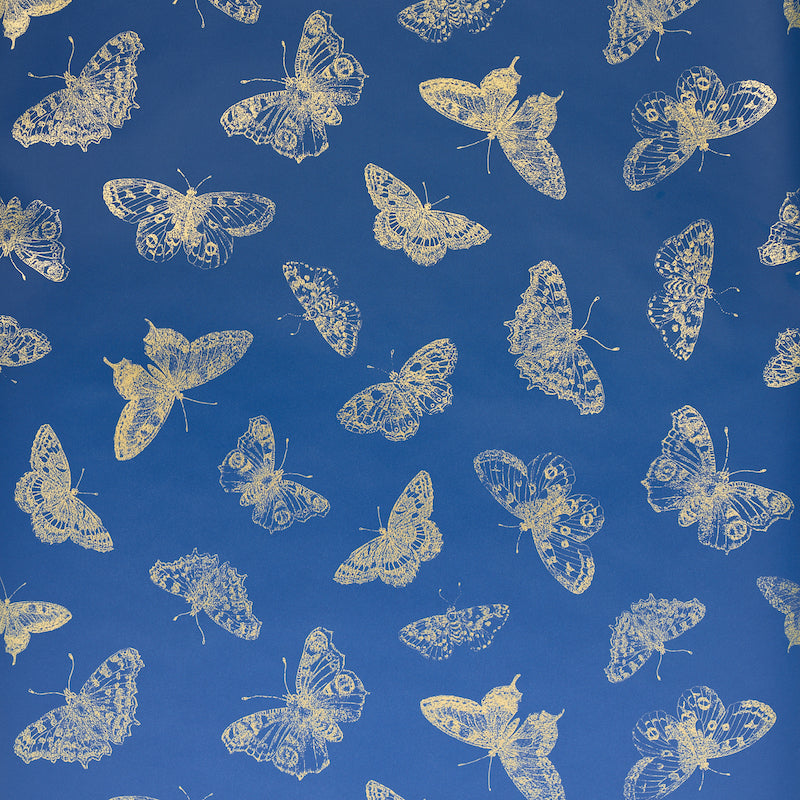 Schumacher Burnell Butterfly Blue Wallpaper Sample 5011741