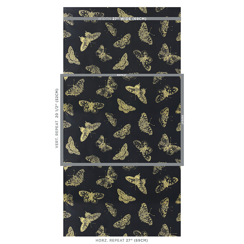 Schumacher Burnell Butterfly Black 5011742 Wallpaper | 40% Off (Samples)