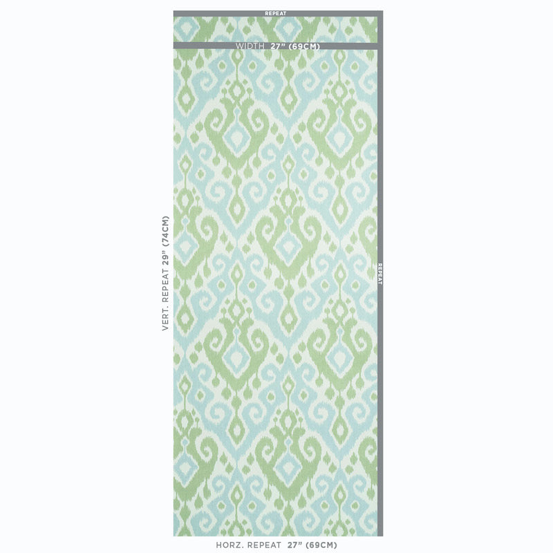 Schumacher Dedra Damask Mineral & Leaf Wallpaper Sample 5011760