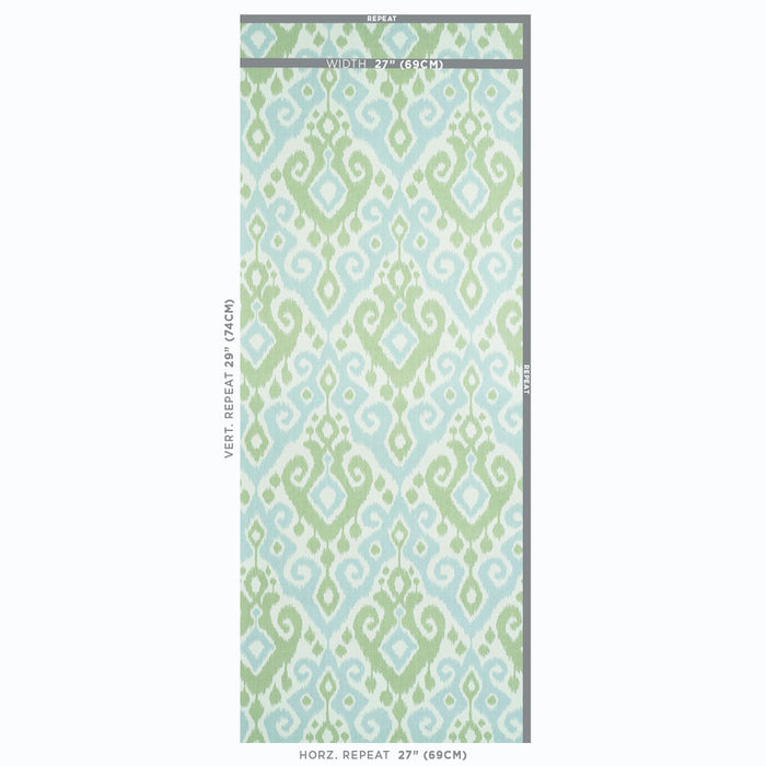 Schumacher Dedra Damask Mineral & Leaf Wallpaper Sample 5011760