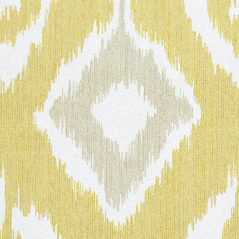 Schumacher Dedra Damask Yellow & Stone Wallpaper Sample 5011761