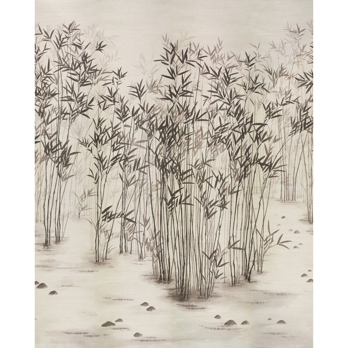 Schumacher Kanji Sisal Panel Set Ink Wallpaper Sample 5011780