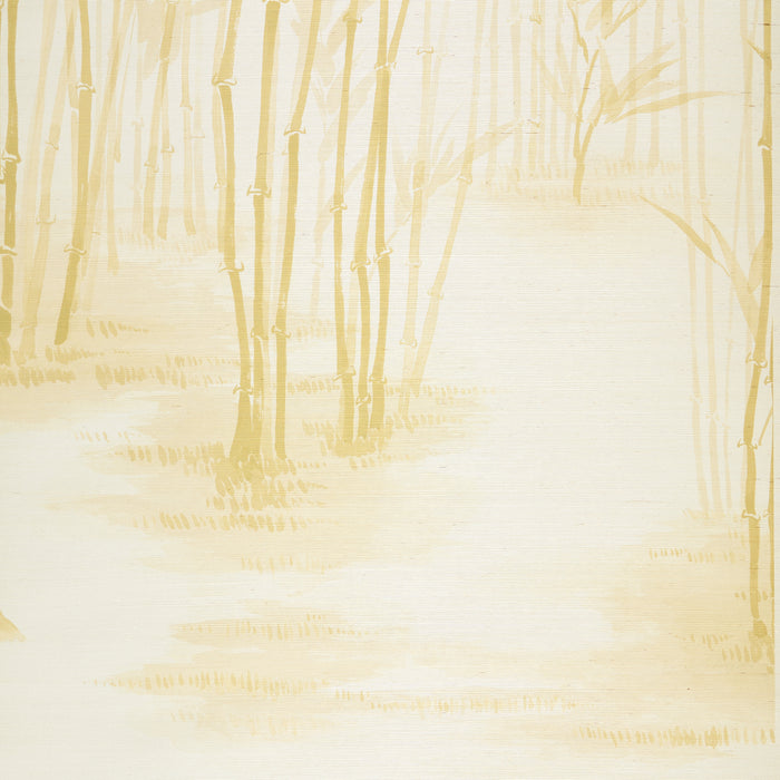 Schumacher Kanji Sisal Panel Set Ochre Wallpaper Sample 5011781