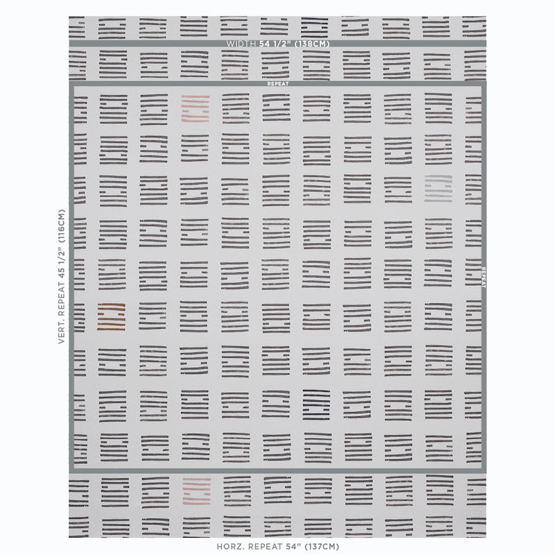 Schumacher Tiasquam Charcoal Wallpaper Sample 5011822
