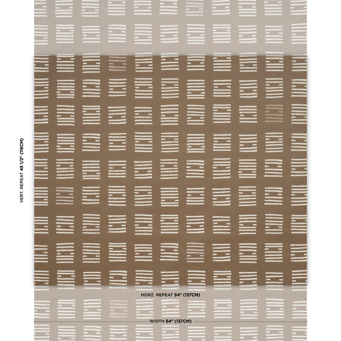Schumacher Tiasquam Brown Wallpaper 5011824