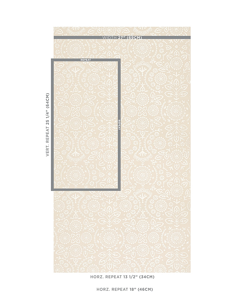Schumacher Tiana Natural Wallpaper Sample 5011841