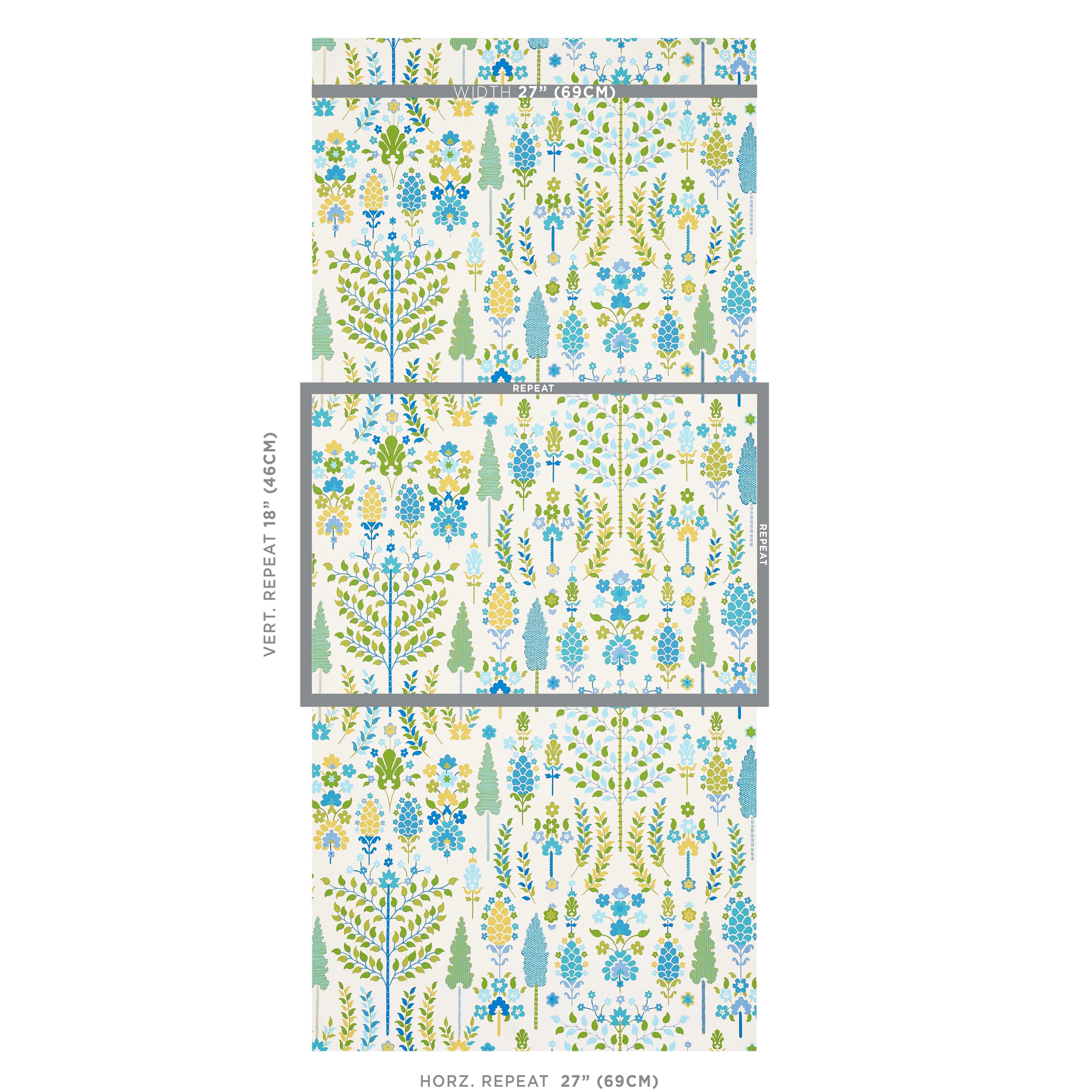 Schumacher Desna Peacock Wallpaper Sample 5011850