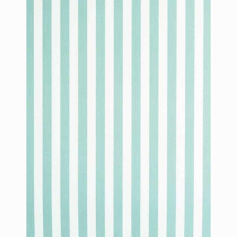 Schumacher Edwin Stripe Medium Seaglass Wallpaper Sample 5011883