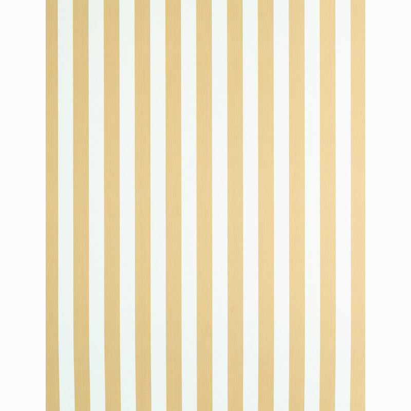 Schumacher Edwin Stripe Medium Wheat Wallpaper Sample 5011892