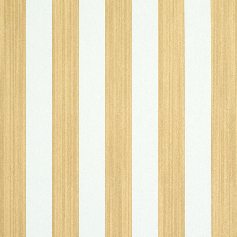 Schumacher Edwin Stripe Medium Wheat Wallpaper Sample 5011892