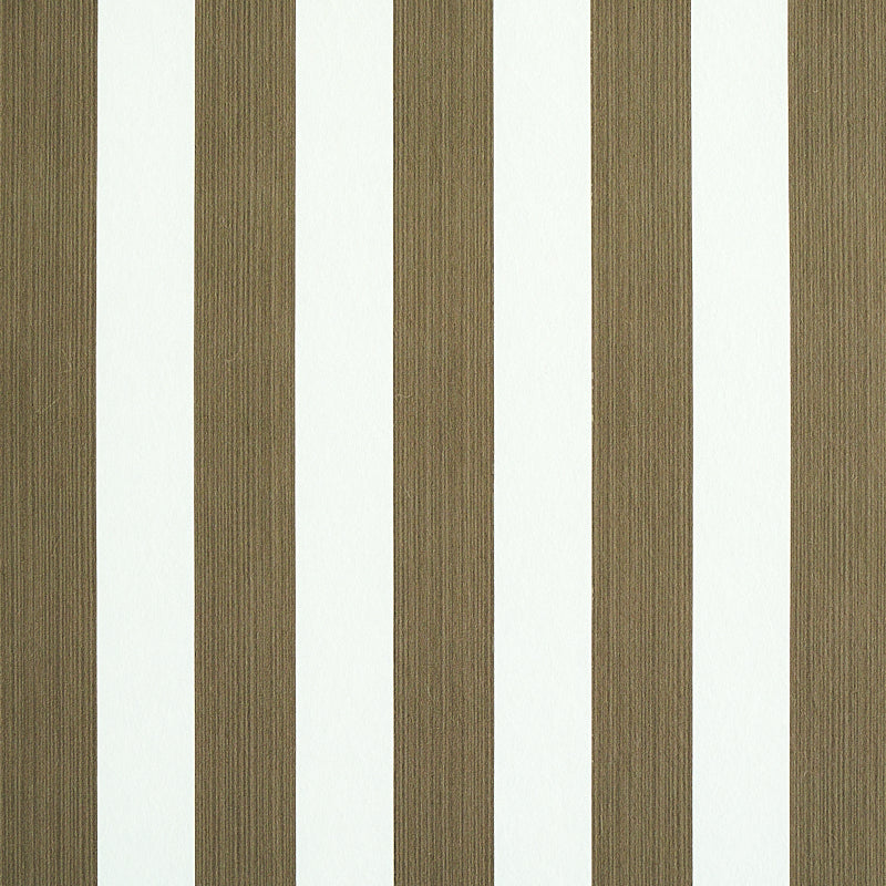 Schumacher Edwin Stripe Medium Mushroom Wallpaper Sample 5011899