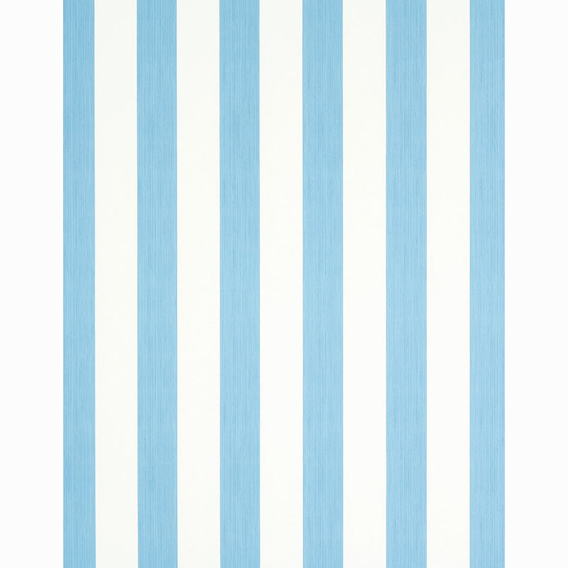 Schumacher Edwin Stripe Wide Ocean Wallpaper Sample 5011904