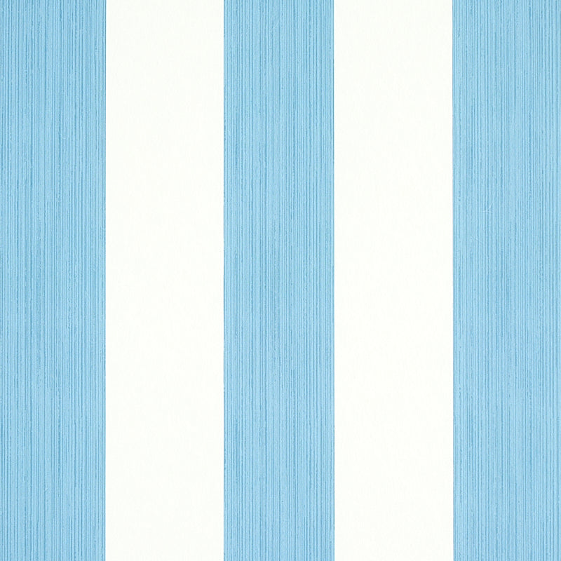 Schumacher Edwin Stripe Wide Ocean Wallpaper Sample 5011904