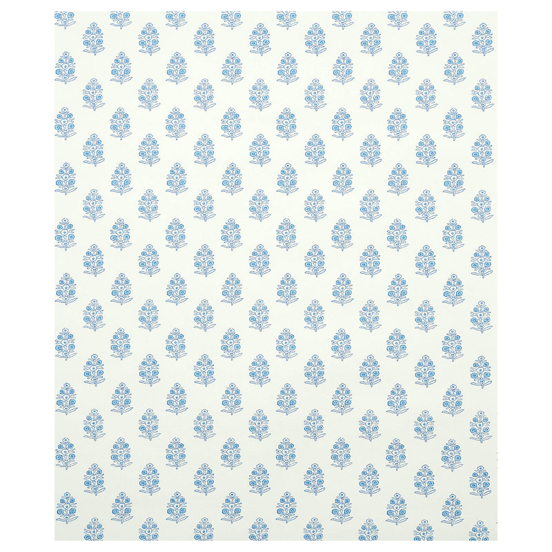 Schumacher Aditi Blue Wallpaper Sample 5011930
