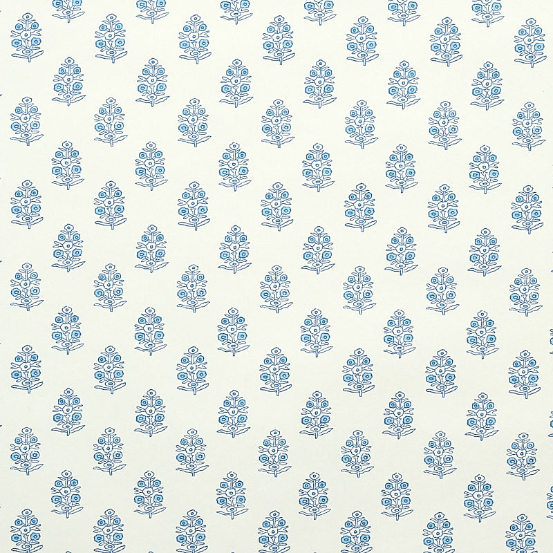 Schumacher Aditi Blue Wallpaper Sample 5011930