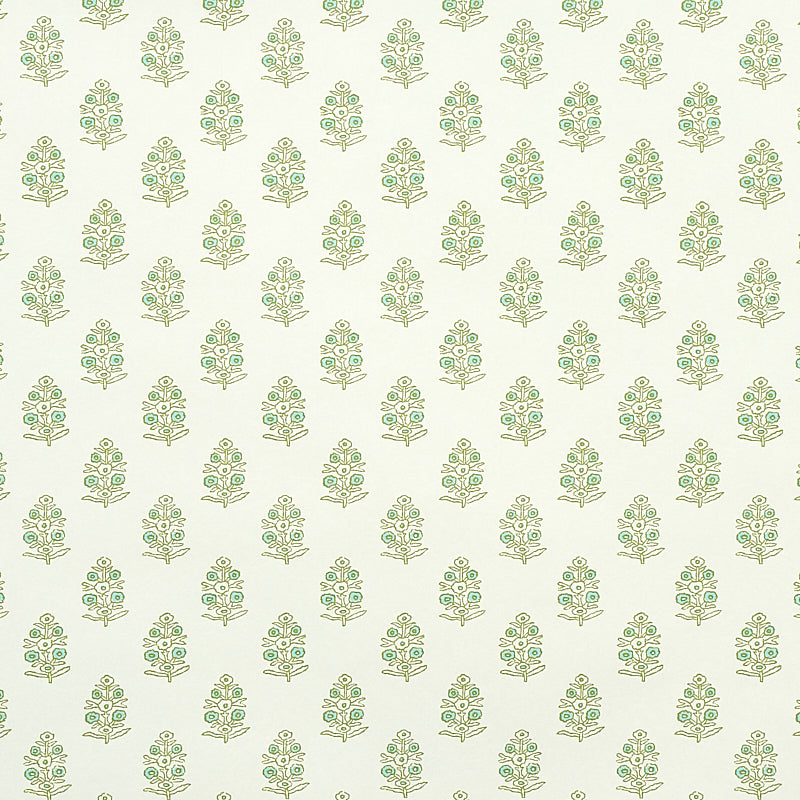 Schumacher Aditi Green Wallpaper Sample 5011931