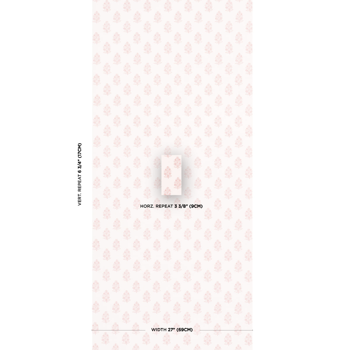 Schumacher Aditi Blush Wallpaper Sample 5011935