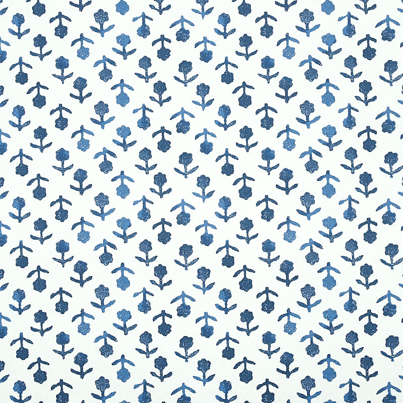 Schumacher Beatriz Indigo Wallpaper Sample 5011941