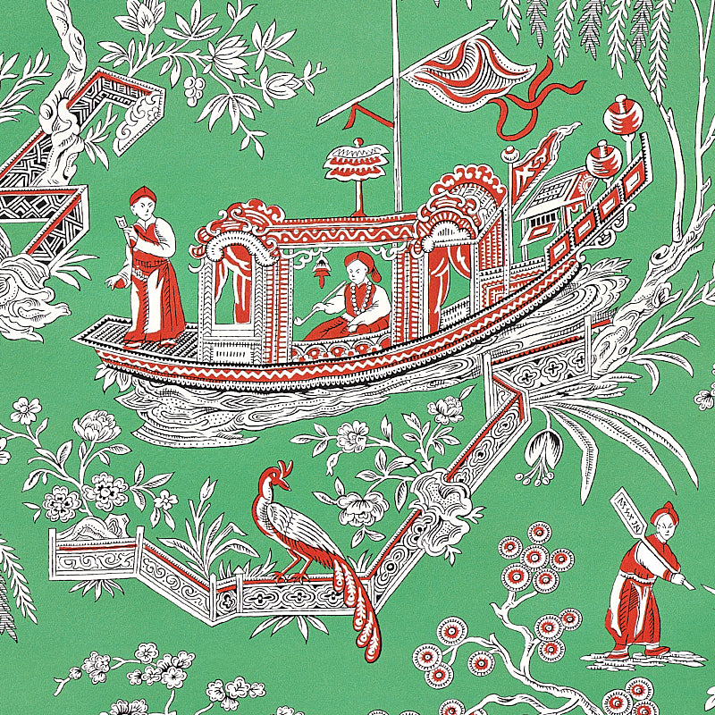 Schumacher Matsudana Jade Wallpaper Sample 5011990