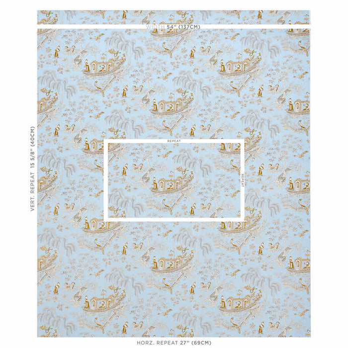 Schumacher Matsudana Blue Wallpaper Sample 5011991