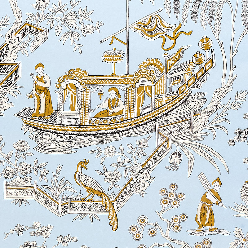 Schumacher Matsudana Blue Wallpaper Sample 5011991