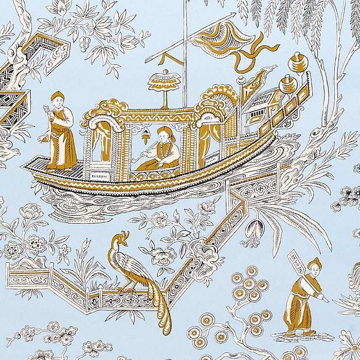 Schumacher Matsudana Blue Wallpaper Sample 5011991