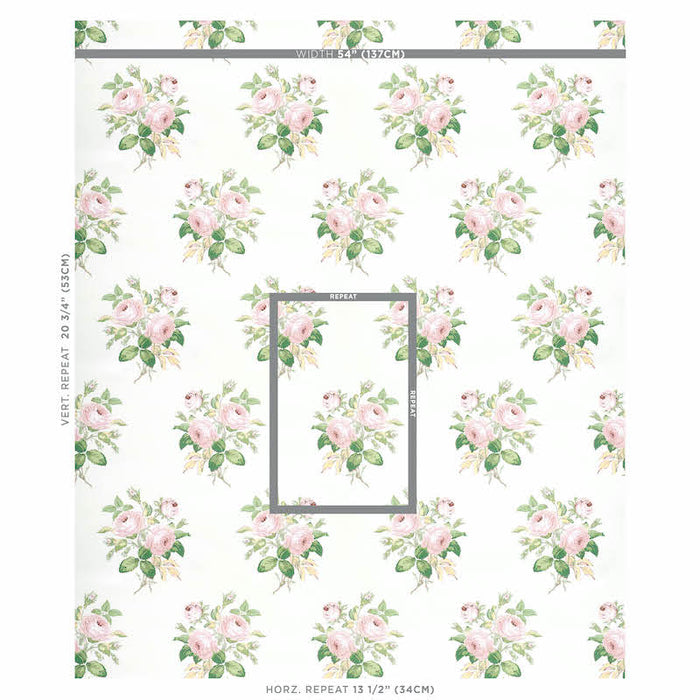 Schumacher Loudon Rose Blush Wallpaper Sample 5012031
