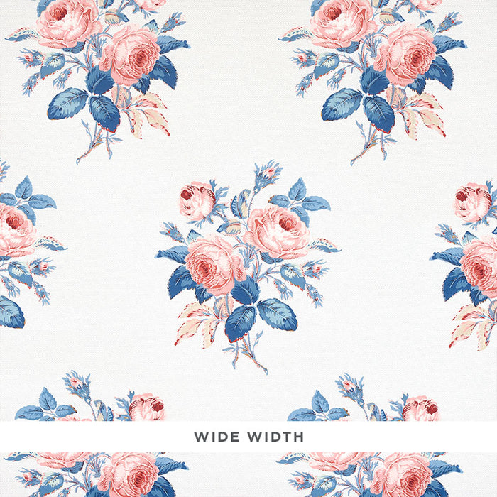 Schumacher Loudon Rose Rose & Blue Wallpaper Sample 5012032