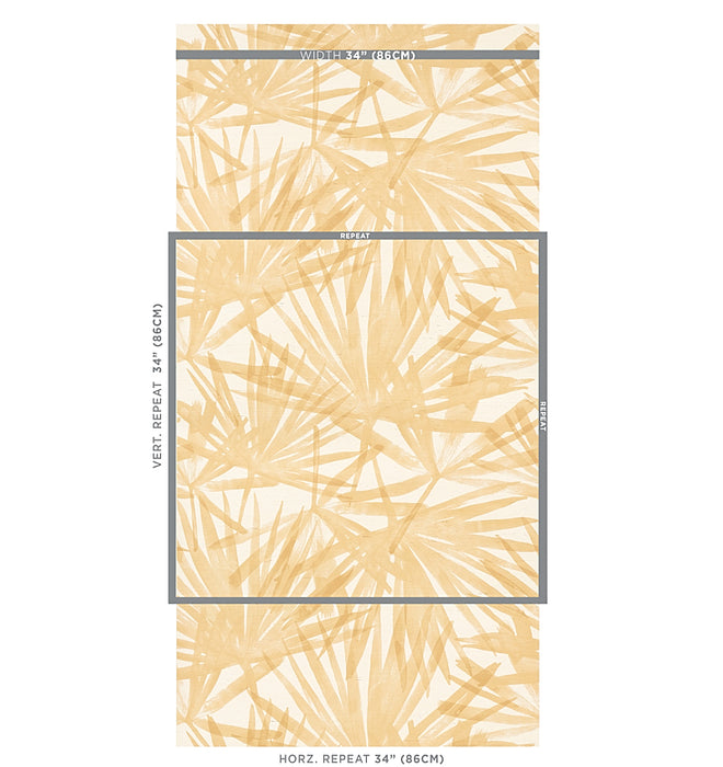 Schumacher Sunlit Palm Sisal Wheat Wallpaper 5012041