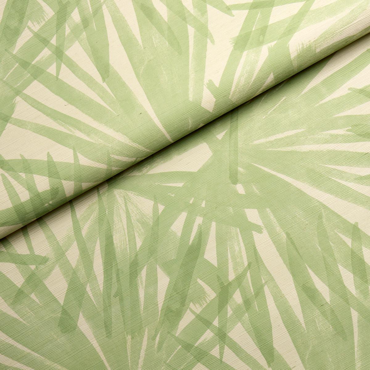 Schumacher Sunlit Palm Sisal Pistachio Wallpaper Sample 5012042