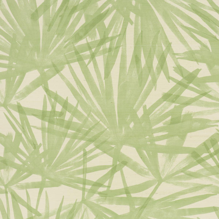 Schumacher Sunlit Palm Sisal Pistachio Wallpaper Sample 5012042