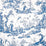 Schumacher Shengyou Toile Blue Wallpaper Sample 5012052