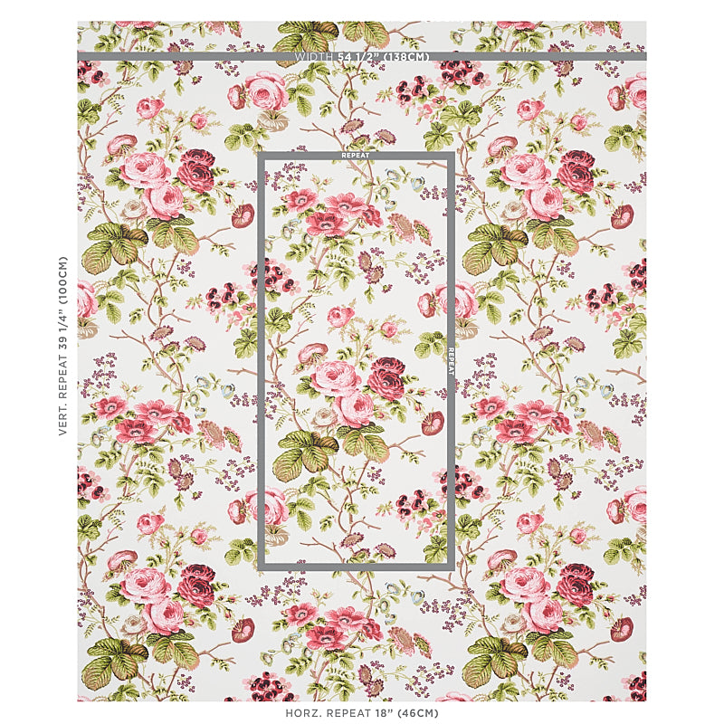 Schumacher Salisbury Garnet Wallpaper Sample 5012061