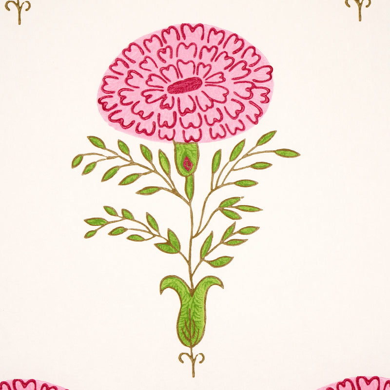 Schumacher Marigold Pink Wallpaper Sample 5012070