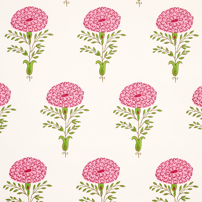 Schumacher Marigold Pink Wallpaper Sample 5012070