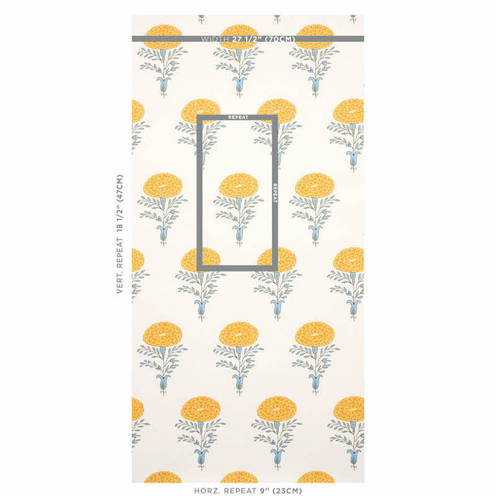 Schumacher Marigold Yellow Wallpaper Sample 5012071