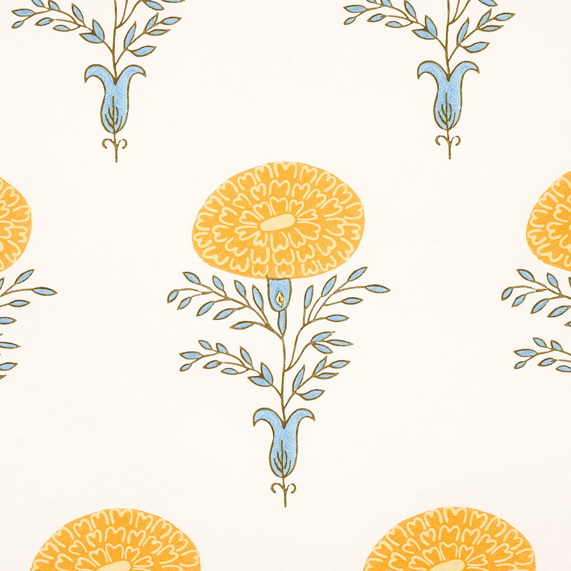 Schumacher Marigold Yellow Wallpaper Sample 5012071