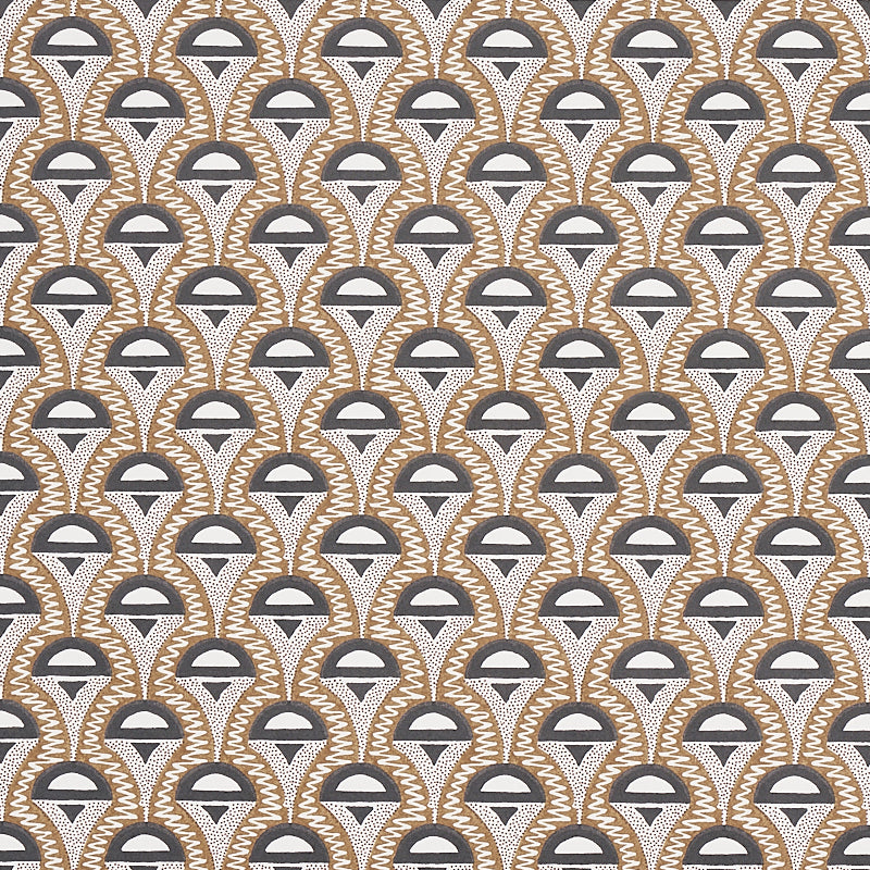 Schumacher Abelino Camel & Black Wallpaper Sample 5012080