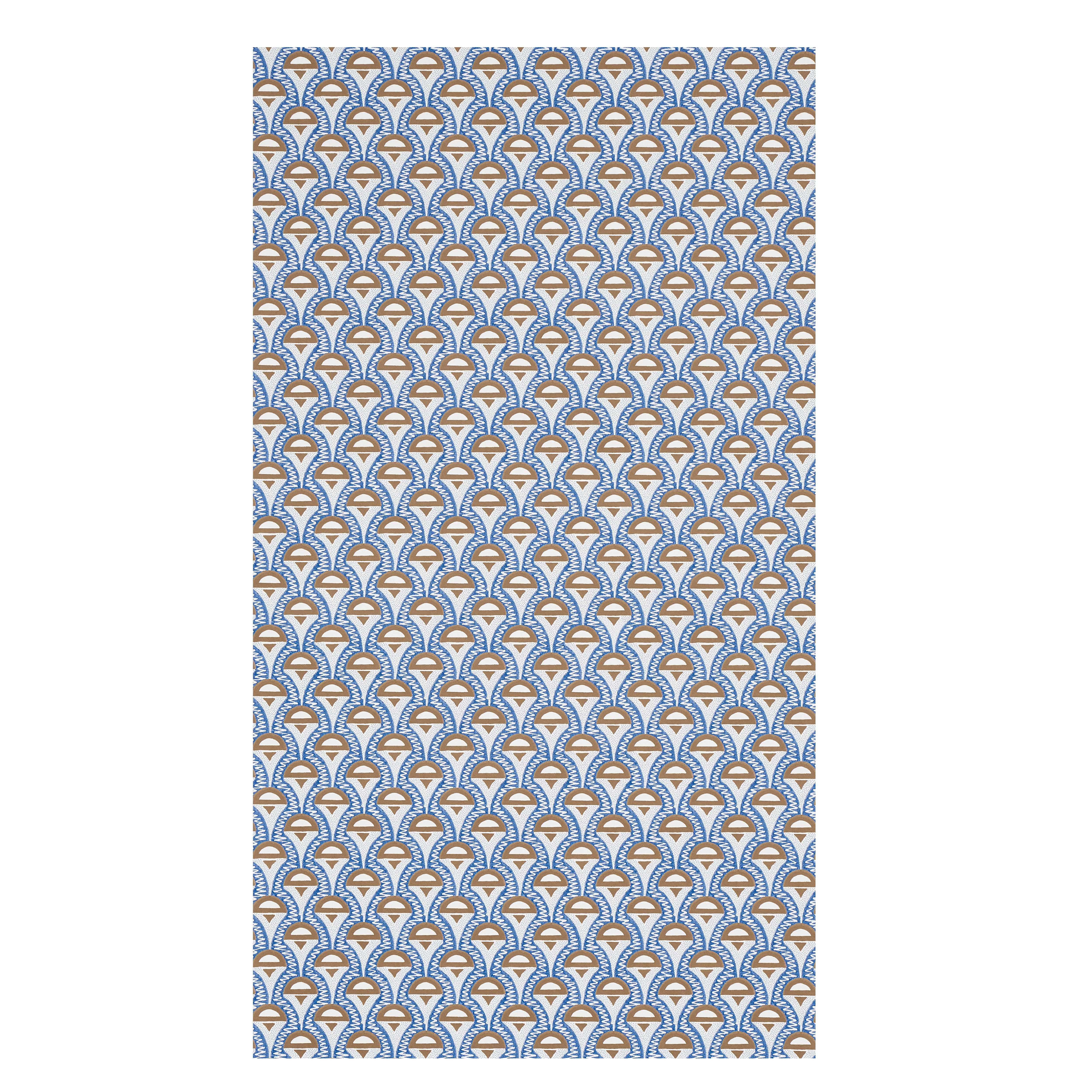 Schumacher Abelino Blue & Brown Wallpaper Sample 5012081