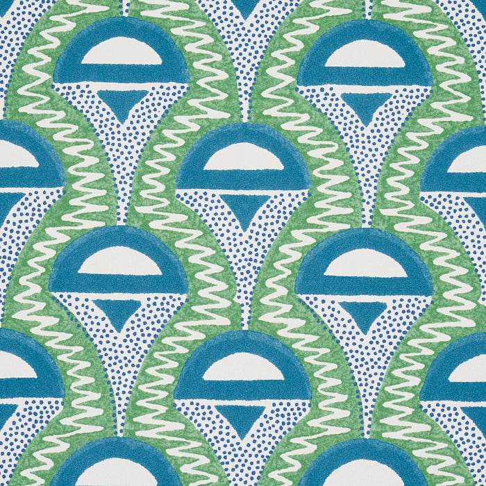 Schumacher Abelino Green & Peacock Wallpaper Sample 5012082