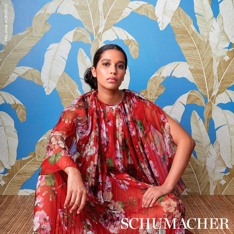 Schumacher Erisimo Blue Wallpaper Sample 5012112