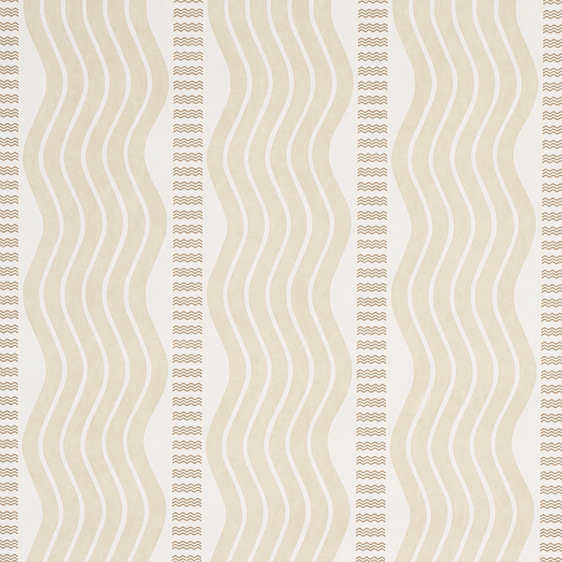Schumacher Sina Stripe Sand Wallpaper Sample 5012121