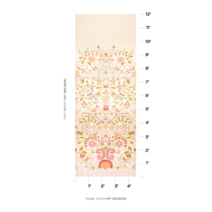 Schumacher Orla Panel Magenta Wallpaper Sample 5012150