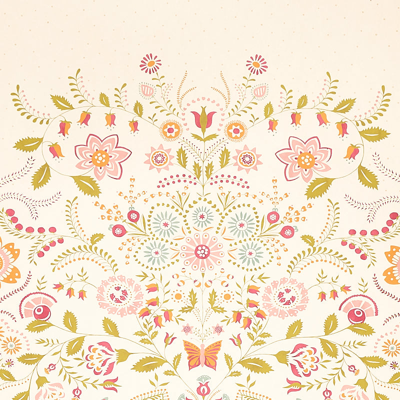 Schumacher Orla Panel Magenta Wallpaper 5012150