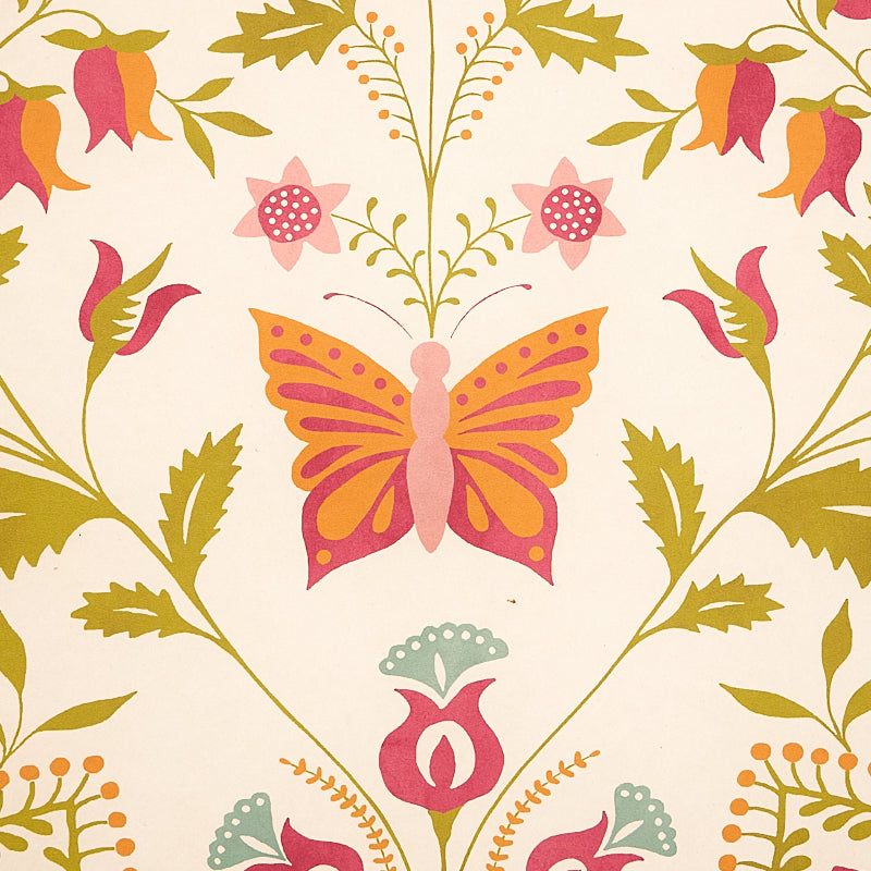 Schumacher Orla Panel Magenta Wallpaper 5012150